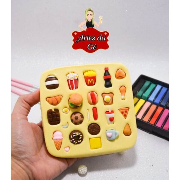 Molde de silicone apliques de comidinhas