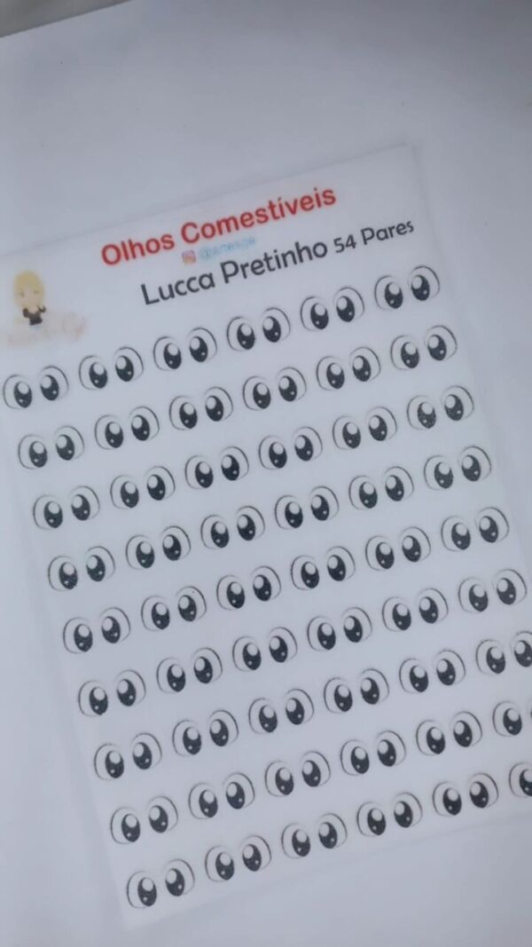 Olhos comestíveis Luca Pretinho