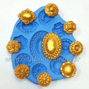 Molde de silicone pedras preciosas.