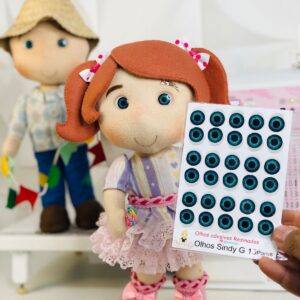 OLhos resinados Sindy azul G 15 pares