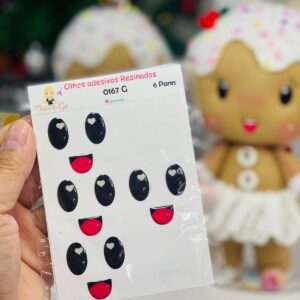 Olhos resinados c boca 0167 G 6 pares